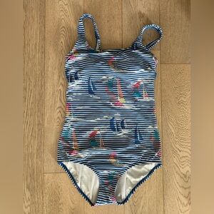 Long torso size 10 retro print swimsuit